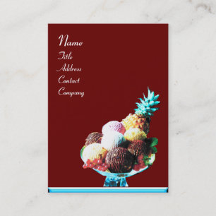 Cartão De Visita SORVETE - COMPRO DESERT, vermelho azul