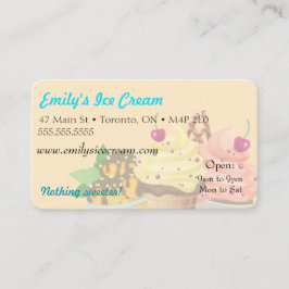 Cartão de visita, sorvete decorativo