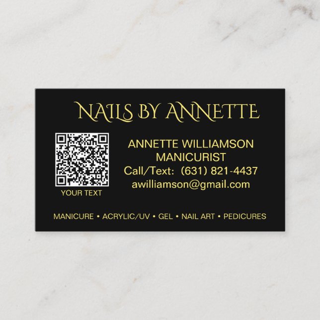 Cartão De Visita Sotaque Dourado Técnico Manicurista Nail   (Frente)