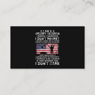 Cartão De Visita Sou Um Veterano Engraçado Que Servi, Sacrifiquei 