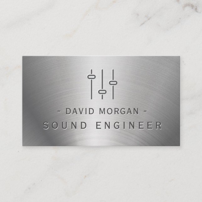 Cartão De Visita Sound Engineer Metal Business Card (Frente)