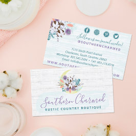 Cartão De Visita Southern Floral Cotton Moon & Wood Social Media