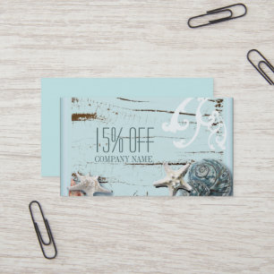 Cartão De Visita SPA aqua azul lenha de praia