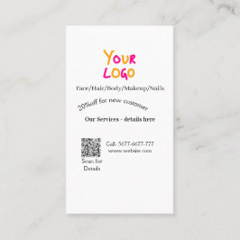 Cartão De Visita Spa massage salon discount offer services contact 