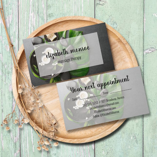 Cartão De Visita Spa Massage Therapist Salon (Criador carregado)