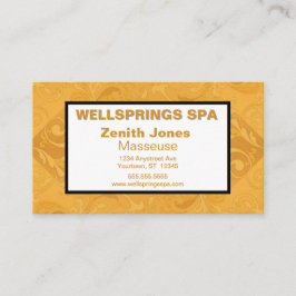 Cartão De Visita Spa Masseuse Dourado
