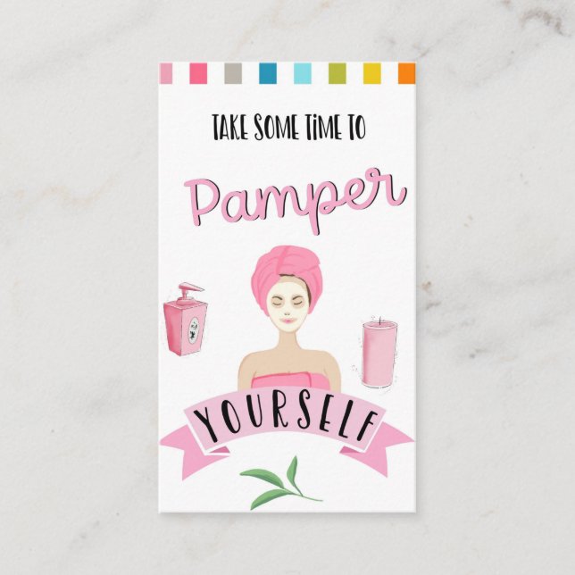 Cartão De Visita spa pamper si belo salão de saúde (Frente)