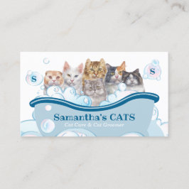 Cartão De Visita Spa Salão de Pet Care Banheira Sentada Tosa Gato