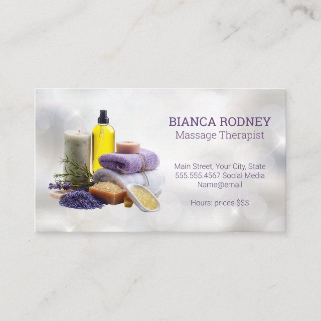 Cartão De Visita Spa Scent | Bath Salts | Óleo (Frente)