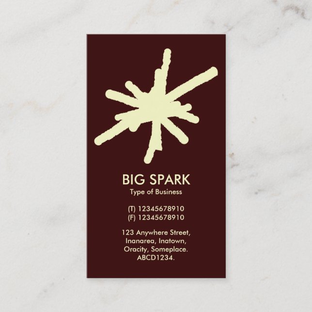 Cartão De Visita Spark - Creme no Dk Brown (Frente)