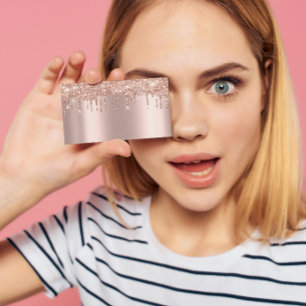 Cartão De Visita Spark de Drives Dourados do Rosa do Beauty Studio