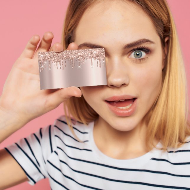 Cartão De Visita Spark de Drives Dourados do Rosa do Beauty Studio  (Criador carregado)