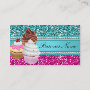 Cartão de Visita Sparkle Cupcake