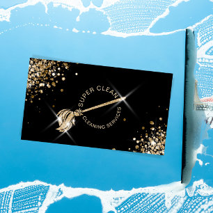 Cartão De Visita Sparkle dos Serviços de Limpeza de Agências Modern