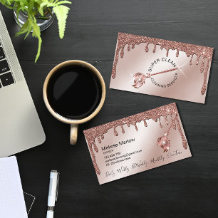 Cartão De Visita Sparkle Family Services Classy Modern Maid