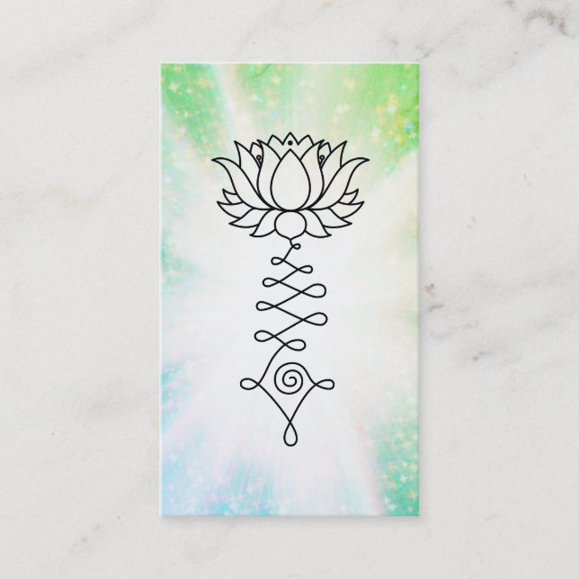 Cartão De Visita *~*   Sparkles Lotus Lily Reiki — Energia de cura (Frente)