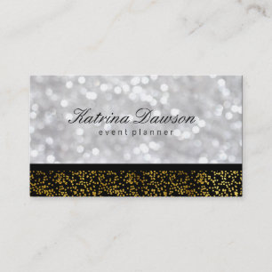 Cartão De Visita Speck Dourados Elegantes com Bokeh