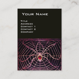 Cartão De Visita SPIDER E Pearl Preto da Fuchsia Ruby, Rosa-Pintada