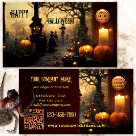 Cartão De Visita Spooky Graveyard Halloween