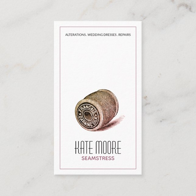 Cartão De Visita Spool De Thread Do Samstress Tailor (Frente)