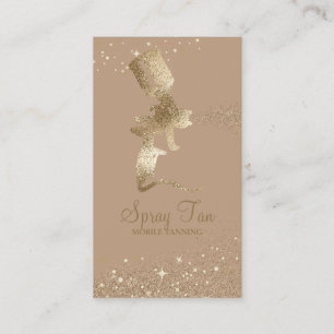 Cartão De Visita Spray de Bronzeamento Beige Lux Brilho Dourado