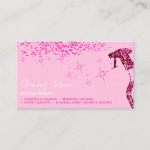 Cartão De Visita Spray de Limpeza Casa Pro Maid Rosa Suave Brilhant