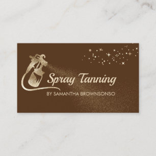 Cartão De Visita Spray Marrom Claro de Caligrafia Elegante Bege