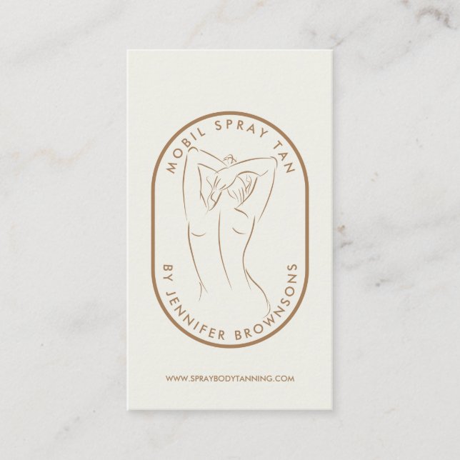Cartão De Visita Spray Tan Woman Body Skin Beatuy Spa (Frente)