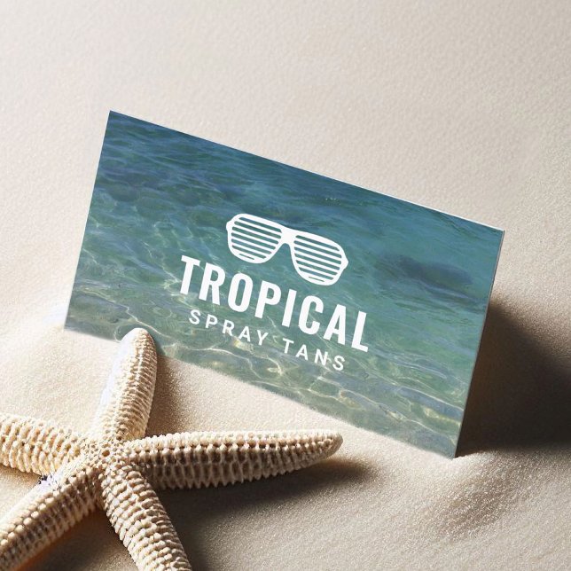 Cartão De Visita Spray Tanning Summer Beach Skincare Therapy Spa (Criador carregado)
