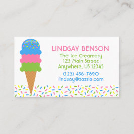 Cartão De Visita Sprinkles Sorvete Cone Business Calling Cards