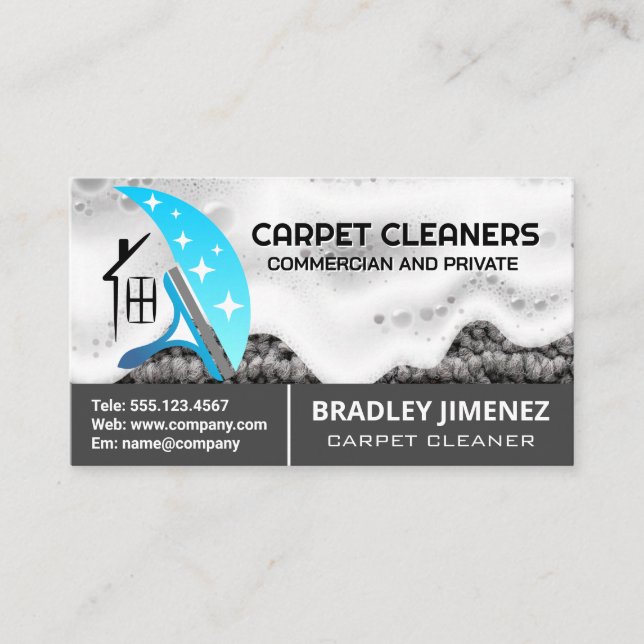Cartão De Visita Squeegee Soap Cleaner Logo | Rug | Soap  (Frente)