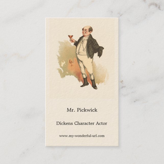 Cartão De Visita Sr. Pickwick por Kyd, The Pickwick Papers de Dicke (Frente)