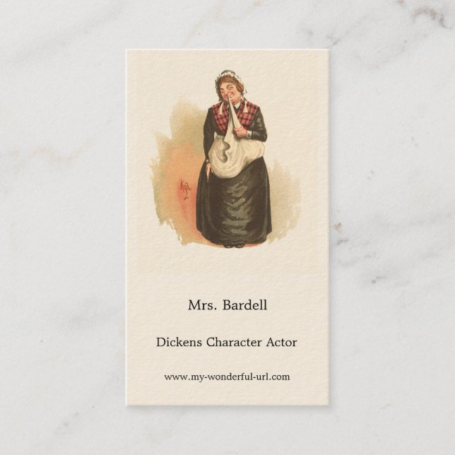 Cartão De Visita Sra. Bardell por Kyd - Dickens'The Pickwick Papers (Frente)