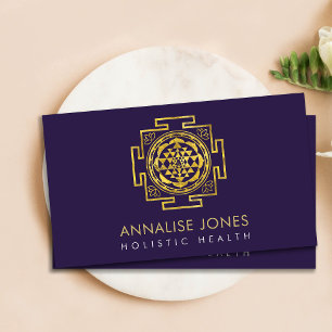 Cartão De Visita Sri Dourado Yantra/Sri Chakra