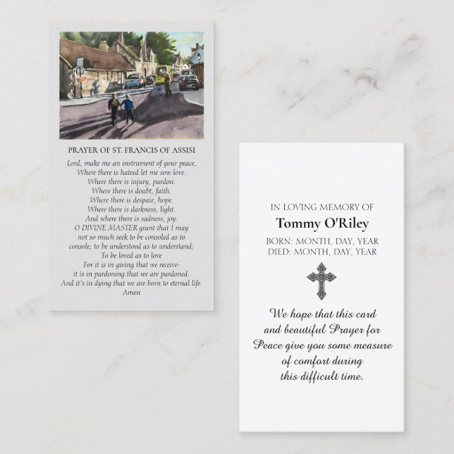 Cartão De Visita St. Francis of Assisi Bruges Violet Yellow Blue (Frente/Verso)