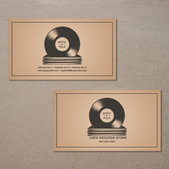 Cartão De Visita Stack of Vinyl Records (Stack of Vinyl Records Business Card)