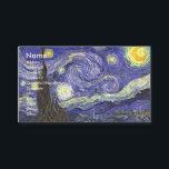 Cartão De Visita Starry Night por Vincent van Gogh<br><div class="desc">Starry Night, de Vincent van Gogh, é uma pintura de paisagem urbana de paisagens de apos impressionismo de arte com vista para o Santo Remy, França do asilo de van Gogh. O céu noturno está balançando com nuvens com uma lua crescente brilhante e estrelas brilhantes sobre a pequena vila. Starry...</div>
