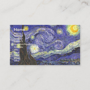 Cartão De Visita Starry Night por Vincent van Gogh