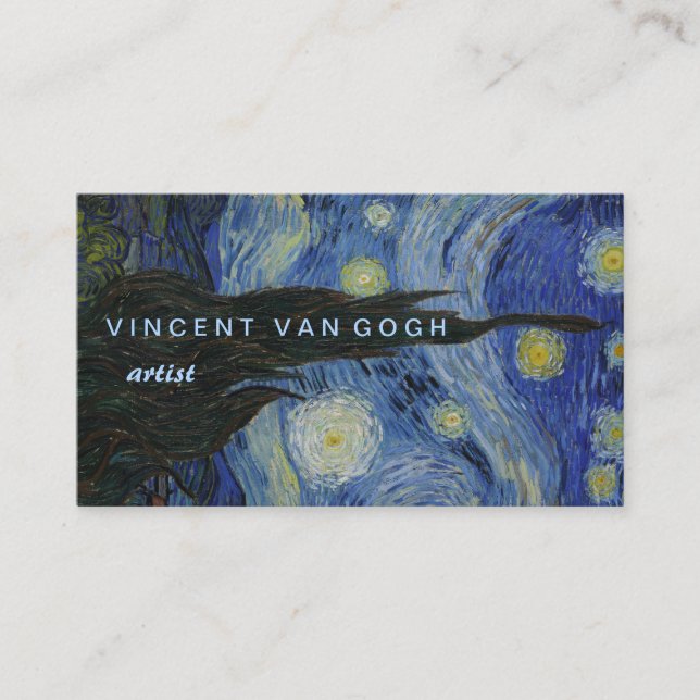 Cartão De Visita Starry Night Vincent van Gogh (Frente)