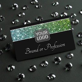 Cartão De Visita Stars Elegante De Shimmer De Glitter Teal