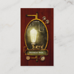Cartão De Visita Steampunk - Alfabeto - L é para Lâmpada Elétrica