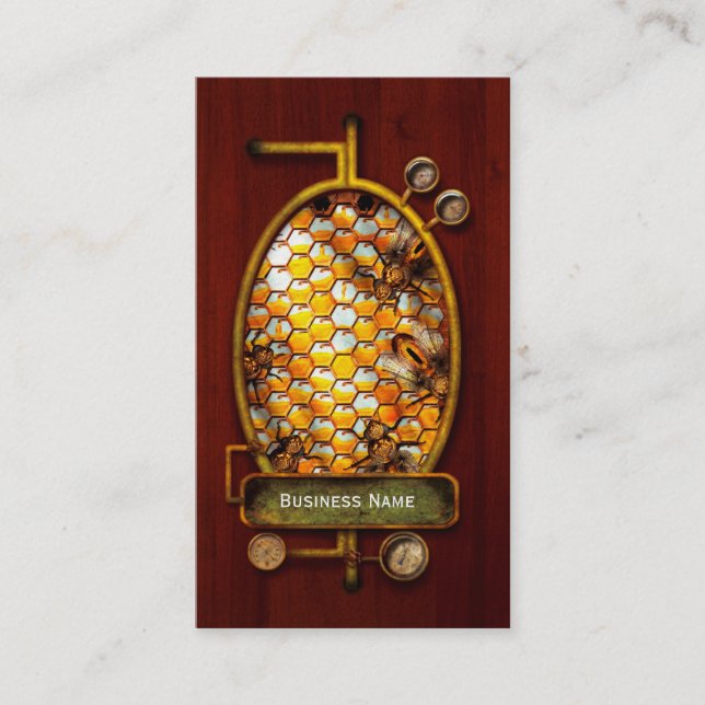 Cartão De Visita Steampunk - Apiary - a colmeia (Frente)