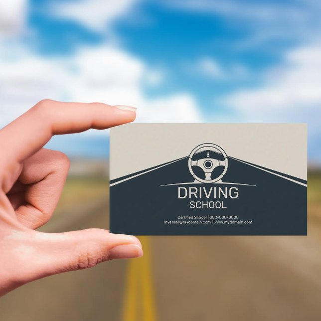 Cartão De Visita Steering Wheel - Driving School (Steering Wheel - Driving School Business Card)