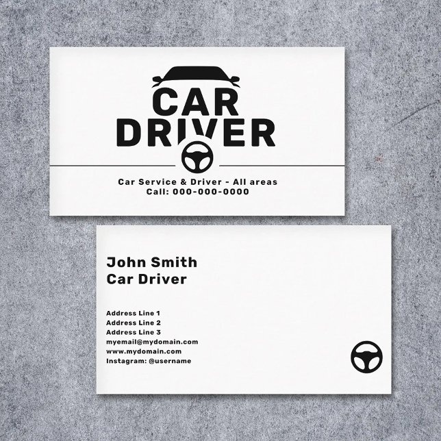 Cartão De Visita Steering Wheel Icon - Car Driver (Steering Wheel Icon - Car Driver Business Card)