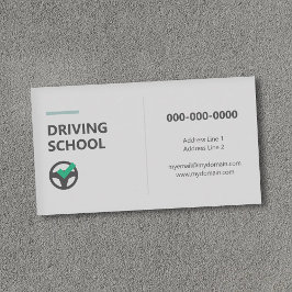 Cartão De Visita Steering Wheel Icon - Driving School 