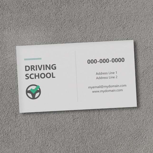 Cartão De Visita Steering Wheel Icon - Driving School  (Steering Wheel Icon - Driving School Business Card)