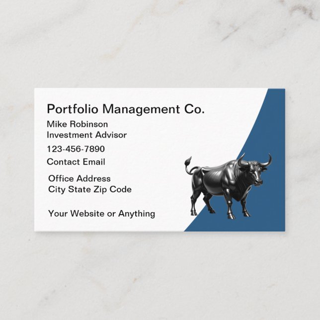 Cartão De Visita Stock Broker Investment Advisor Business Cards (Frente)