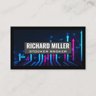 Cartão De Visita Stock Broker   Setas para Cima   Finanças