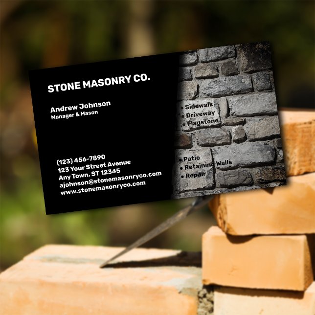 Cartão De Visita Stone Masonry Company (Criador carregado)