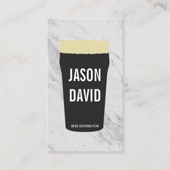 Cartão De Visita Stout Pint of Beer Marble (Frente)